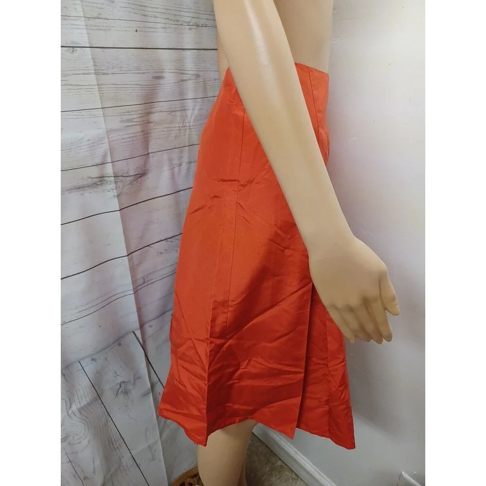 Michael Kors 100% Womens Skirt Pleated Orange Rust Sz 12